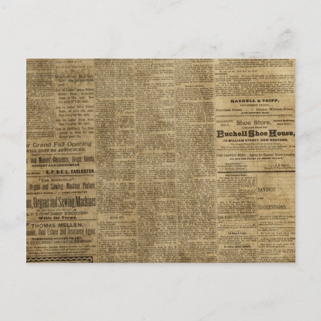 Carte Postale Ancien journal Vintage (Devant)