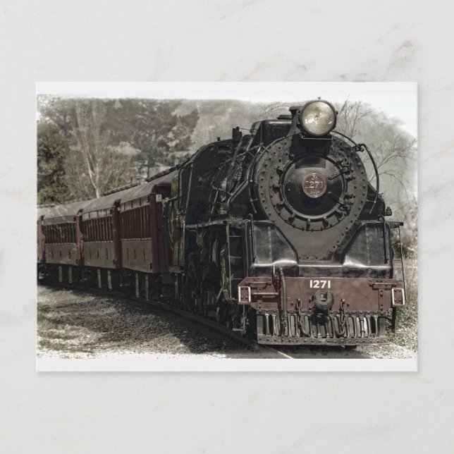 Carte Postale Ancien moteur à vapeur Locomotive (Devant)