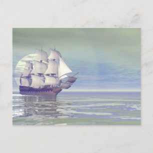 Carte Postale Ancien navire marchand - rendu 3D
