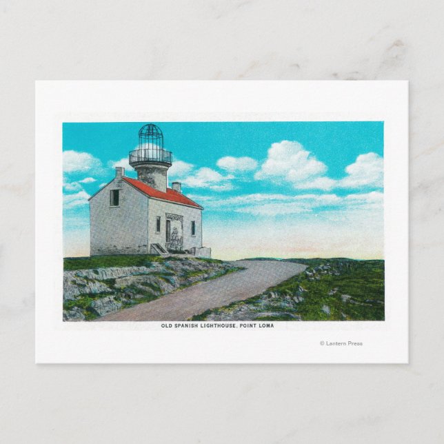 Carte Postale Ancien phare espagnol à Point Loma (Devant)