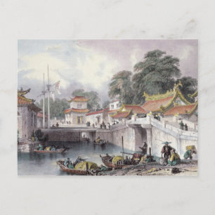 Carte Postale Ancien pont au-dessus de la rivière à Chapro, vers