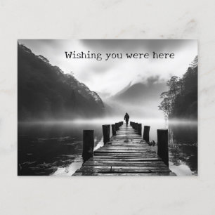 Carte Postale Ancien quai sur le lac B&W photo