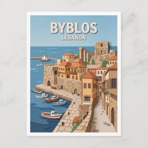 Carte Postale Ancien souk et port de Byblos Liban