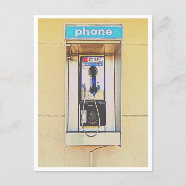 Carte Postale Ancien Téléphone Public (Devant)