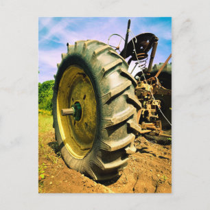 Carte Postale Ancien tracteur John Deere, en service