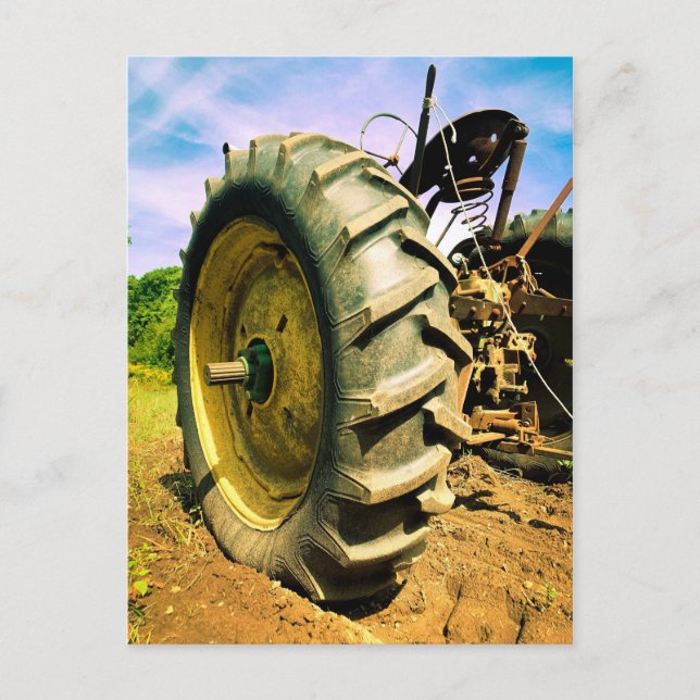 Carte Postale Ancien tracteur John Deere, en service (Devant)