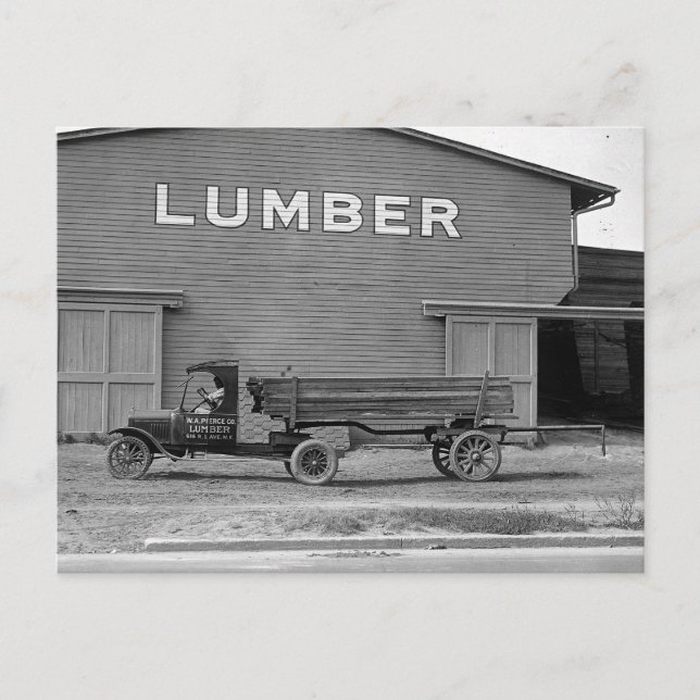 Carte Postale Ancien tracteur semi-remorque, 1925 (Devant)