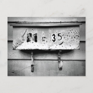 Carte Postale Ancienne boîte de messagerie battue Noir n Caractè