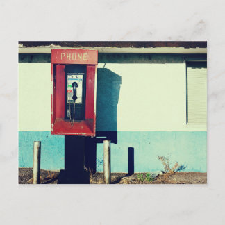 Carte Postale Ancienne boîte téléphonique rouge