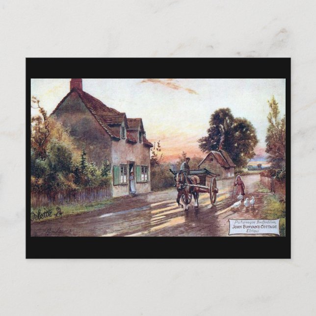 Carte postale ancienne - Bunyan's Cottage. Elstow, (Devant)
