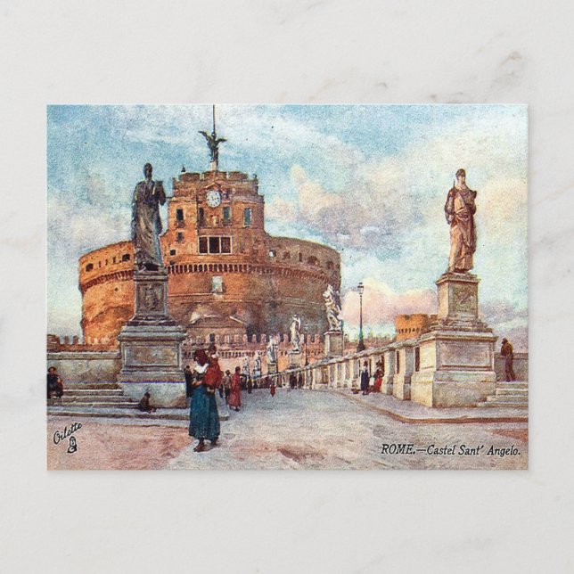 Carte postale ancienne - Castel Sant' Angelo, Rome (Devant)