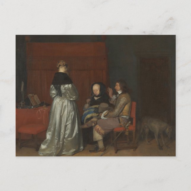 Carte Postale Ancienne conversation de peinture Borch (Devant)