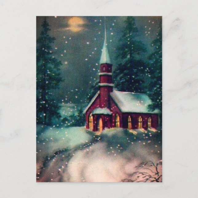 Carte postale ancienne d'art de scène de neige d'é (Devant)