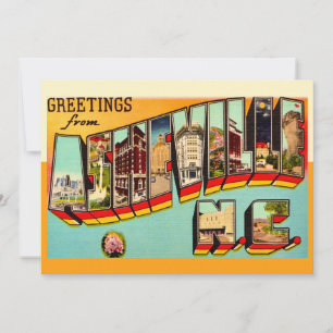 Carte postale ancienne d'Asheville NC 5x7 grand fo
