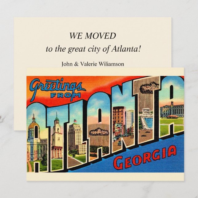 Carte postale ancienne d'Atlanta Géorgie (Devant / Derrière)