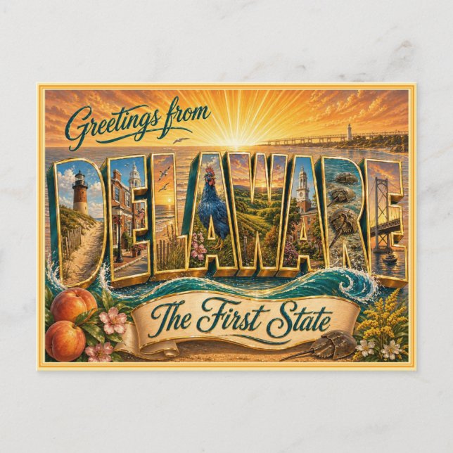 Carte postale ancienne de Delaware avec un message (Devant)