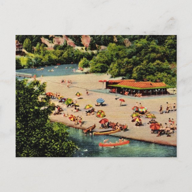 Carte postale ancienne de la plage de la rivière r (Devant)