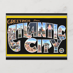 Carte postale ancienne de la ville d'Atlantic City