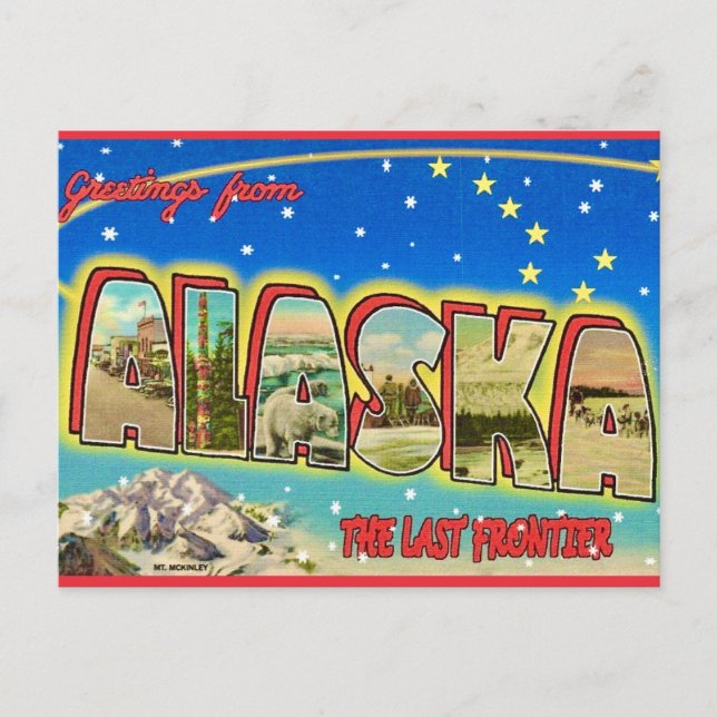 Carte postale ancienne de l'Alaska lumineuse  (Devant)