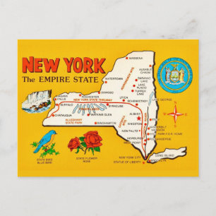 Carte postale ancienne de l'État de New York