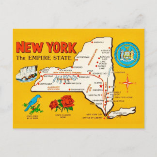 Carte postale ancienne de l'État de New York