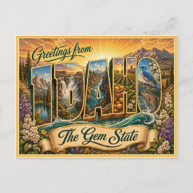 Carte postale ancienne de l'Idaho (Devant)