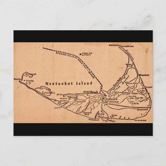Carte postale ancienne de l'île de Nantucket marro (Devant)