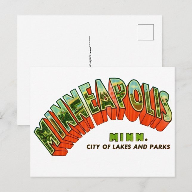Carte postale ancienne de Minneapolis (Devant / Derrière)