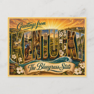 Carte postale ancienne de salutations du Kentucky