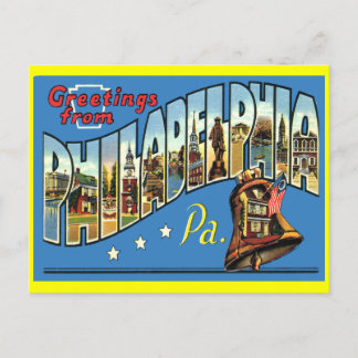 Carte postale ancienne de vœux de Philadelphie