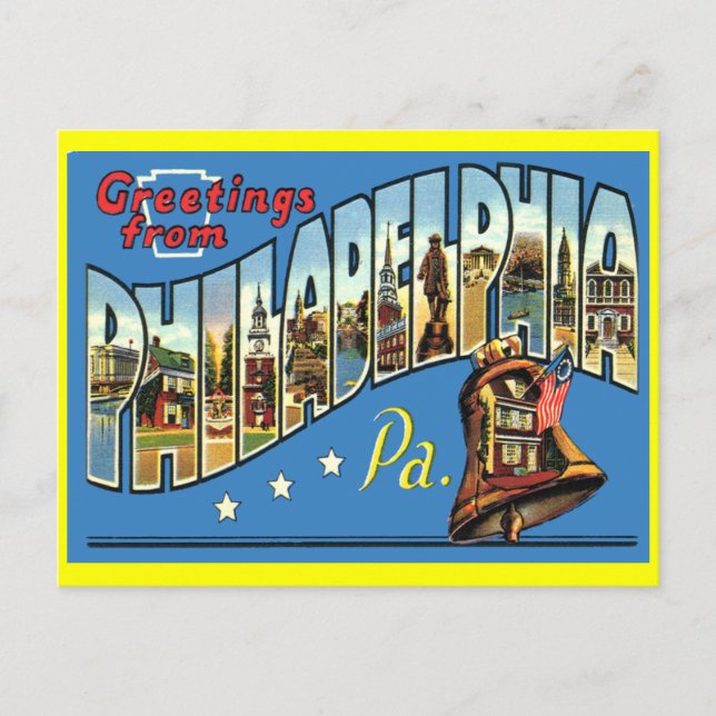 Carte postale ancienne de vœux de Philadelphie (Devant)