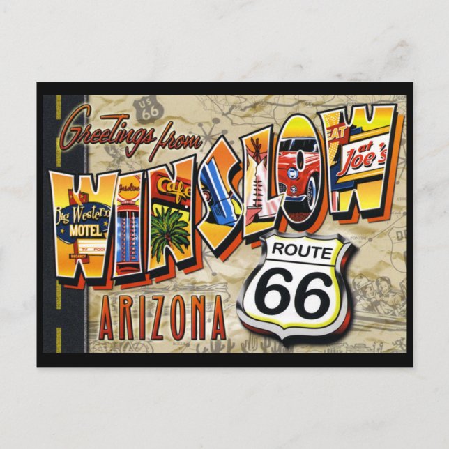 Carte postale ancienne de Winslow Arizona (Devant)