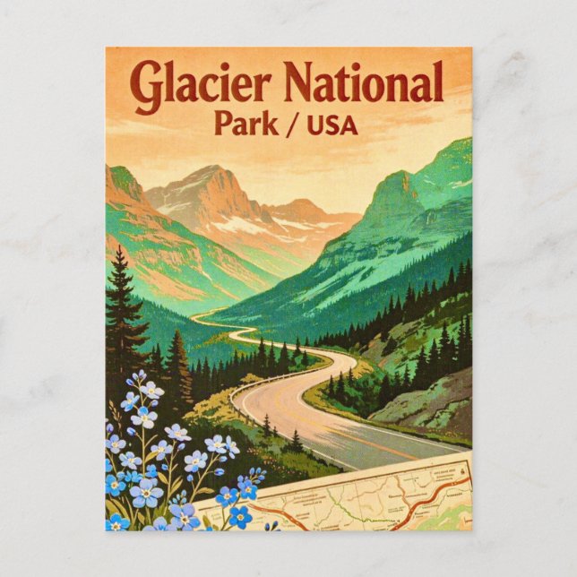 Carte postale ancienne du Glacier National Park (Devant)