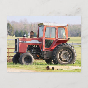 Carte postale ancienne du tracteur inactif