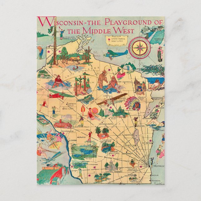 Carte postale ancienne du Wisconsin (Devant)