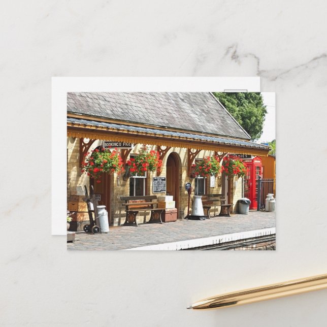 CARTE POSTALE ANCIENNE GARE (Devant/Arrière en situation)