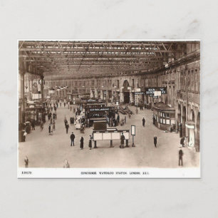 Carte postale ancienne - Gare de Waterloo, Londres