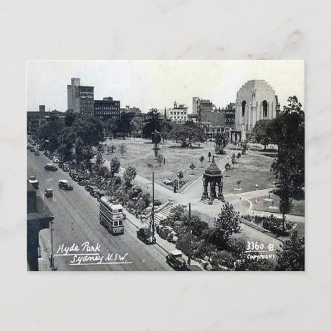 Carte postale ancienne - Hyde Park, Sydney, NSW (Devant)