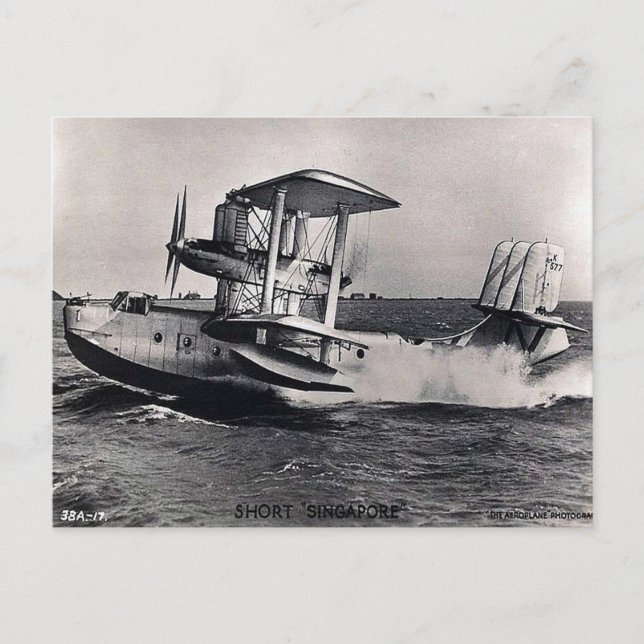 Carte postale ancienne - Hydravion de Singapour (Devant)