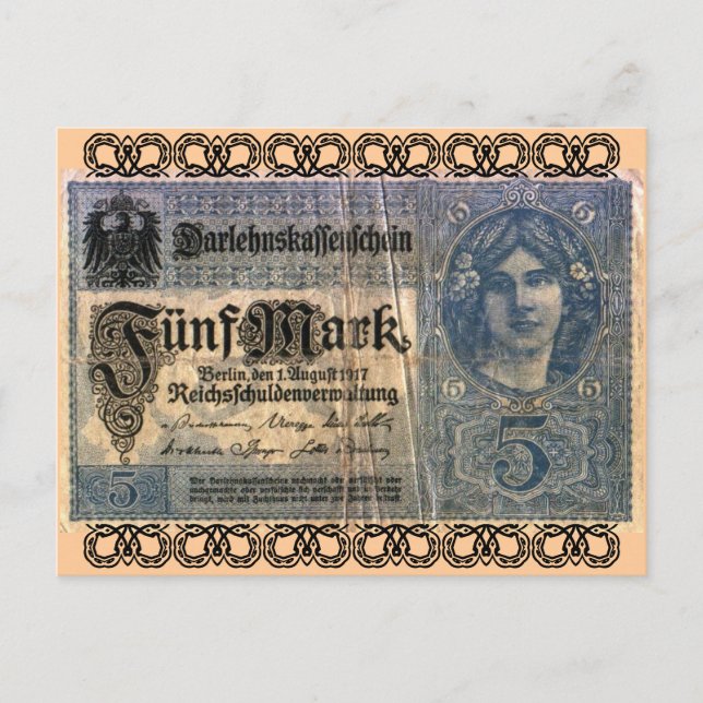 Carte Postale Ancienne Monnaie: 5 Mark allemands (Devant)