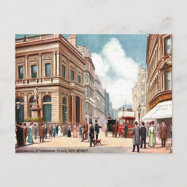 Carte postale ancienne - New Street, Birmingham (Devant)