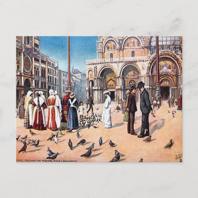 Carte postale ancienne - Place Saint-Marc, Venise (Devant)