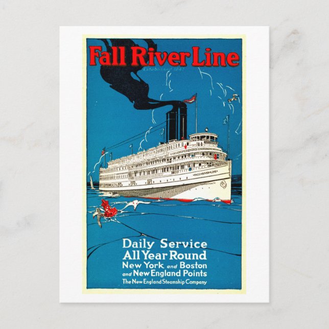 Carte postale ancienne pour la ligne de Fall River (Devant)