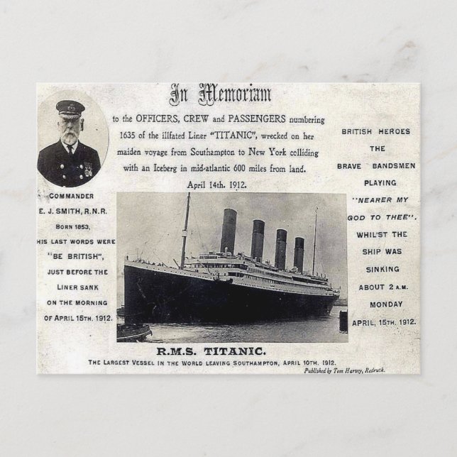 Carte postale ancienne - RMS "Titanic" (Devant)