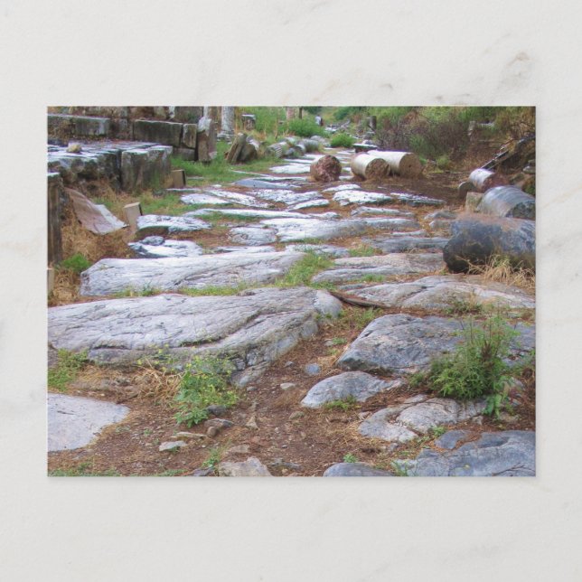 Carte Postale Ancienne route romaine dans la ville d'Ephèse, Tur (Devant)