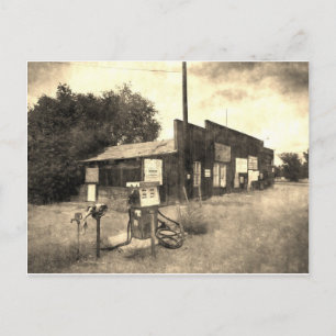 Carte Postale Ancienne station-service Vintage