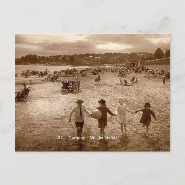 Carte postale ancienne - Torquay Beach (Devant)
