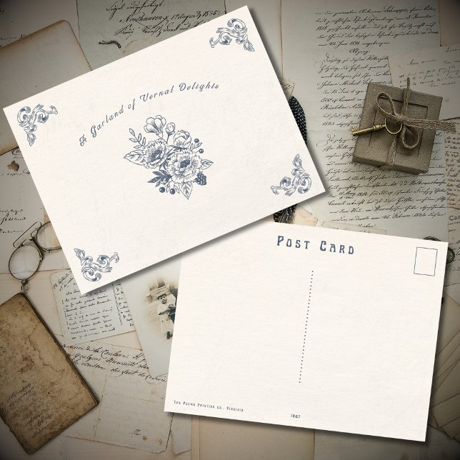 Carte postale ancienne victorienne de printemps (Vintage Victorian Era Post Card)