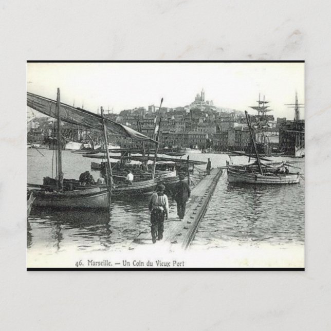 Carte postale ancienne - Vieux Port, Marseille (Devant)