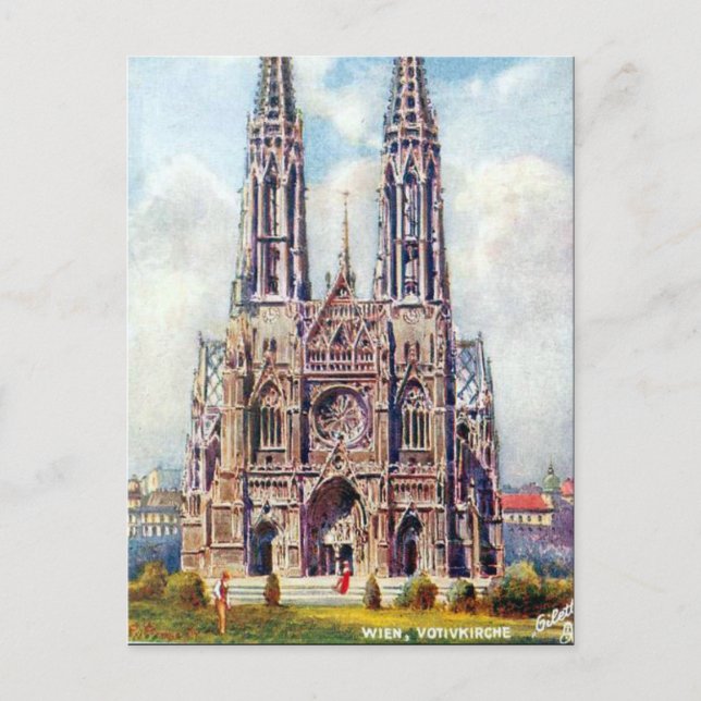 Carte postale ancienne - Votivkirche, Vienne, Autr (Devant)